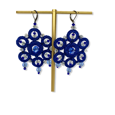 Macrame Earrings (Blue)