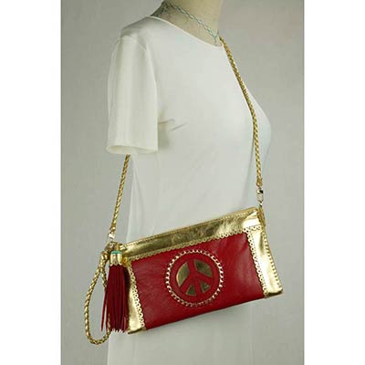 World Family Ibiza Peace Clutch (red/gold)