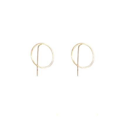 Harper Circle Pull-through Earrings (Gold)