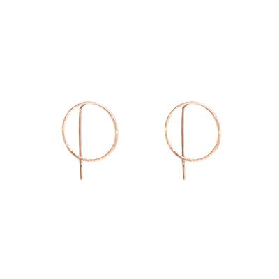 Harper Circle Pull-through Earrings (Rose Gold)