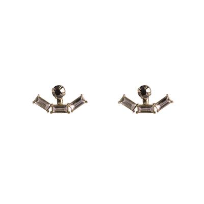 Hortense Stone Front And Back Earrings (Rose Gold)