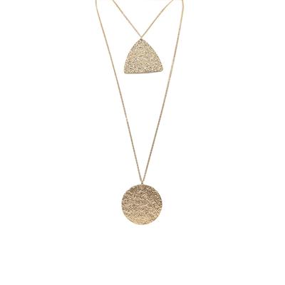 Carmen Textured Two Row Necklace (Gold)