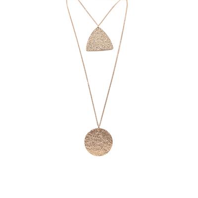 Carmen Textured Two Row Necklace (Rose Gold)