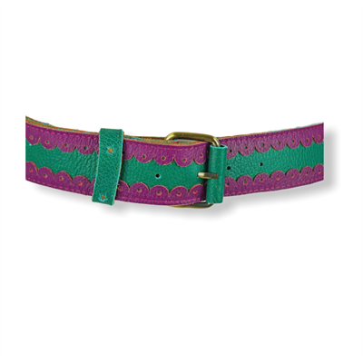 Cinturon Jeans Belt (Green/Purple)