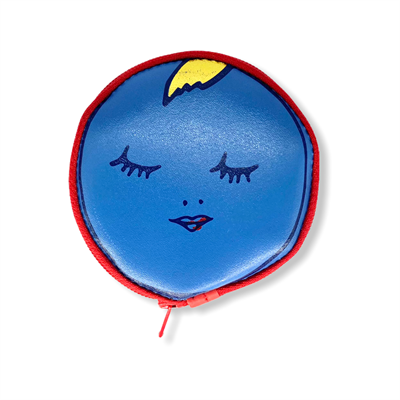 Round Face Coin Purse Blue/Yellow
