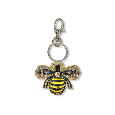 Beaded Bee Key Ring