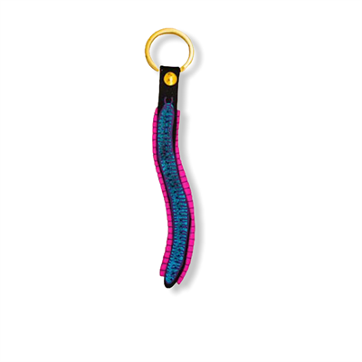 Millipede Key Fob Pink/Shiny Blue