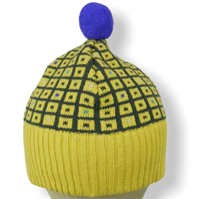 The toymaker's bobble hat (yellow/dark grey)