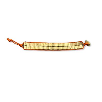 Greek style Bracelet (Orange/Gold)