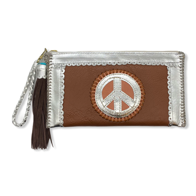 World Family Ibiza Peace wallet (silver/dark brown/pink)