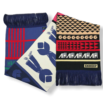 Weaving Workshop Scarf - navy/multi