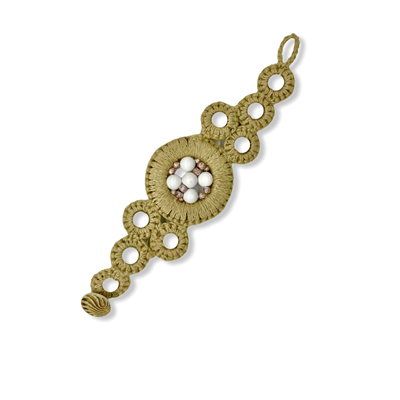 Macrame Bracelet with White Beads