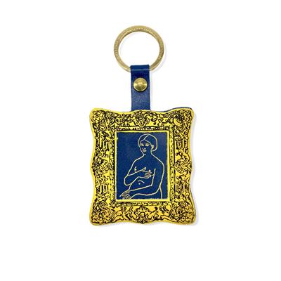 Picture Frame Key Fob Yellow Woman