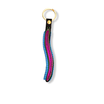 Millipede Key Fob Cornflower/Hot Pink