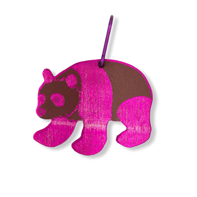 Panda Bag Tag Cerise