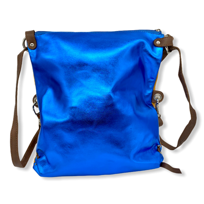 Messenger Bag / Back Pack (Metallic Blue)