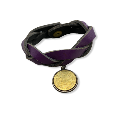 Kellan Bracelet with Charm (Chunky Purple)