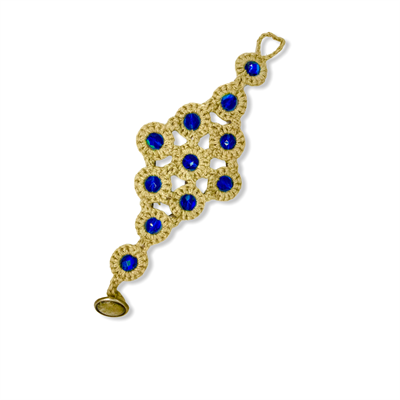 Macrame Bracelet with Blue Crystal Beads