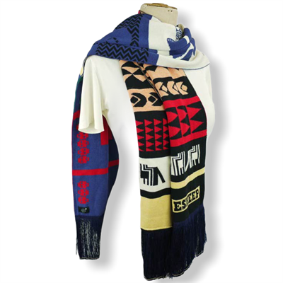 Weaving workshop scarf (navy/multi)