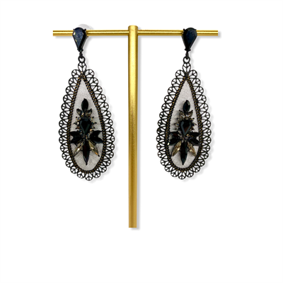 Nickel free earrings (black/grey)