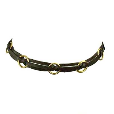 Leather belt (brass/brown)