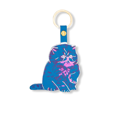 Meow Key Fob Cornflower