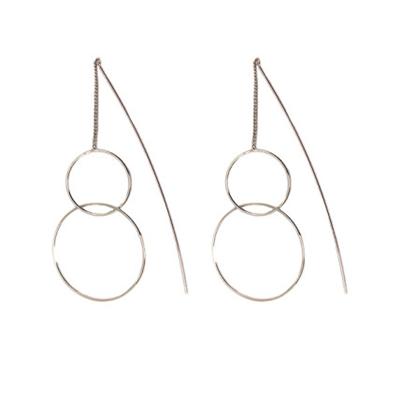 Europa Circle Pull through earrings (Silver)