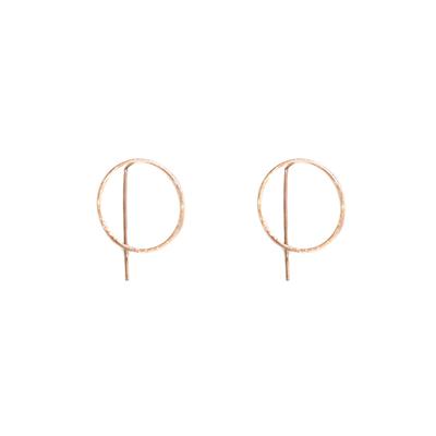 Harper Circle Pull-through Earrings (Rose Gold)