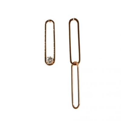 Joan Round Rectangle Earrings (Rose Gold)