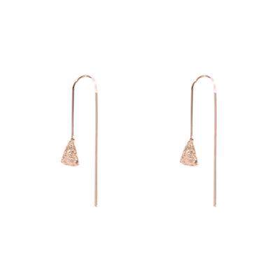 Carmen Textured Pull Through Earrings (Rose Gold)