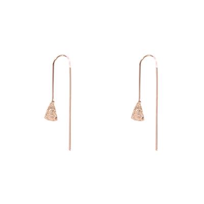 Carmen Textured Pull Through Earrings (Rose Gold)