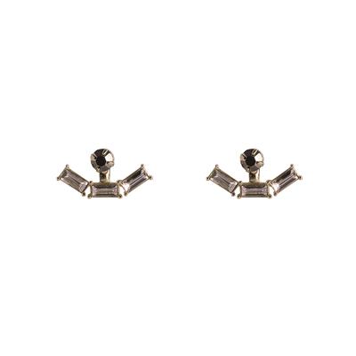 Hortense Stone Front And Back Earrings (Rose Gold)