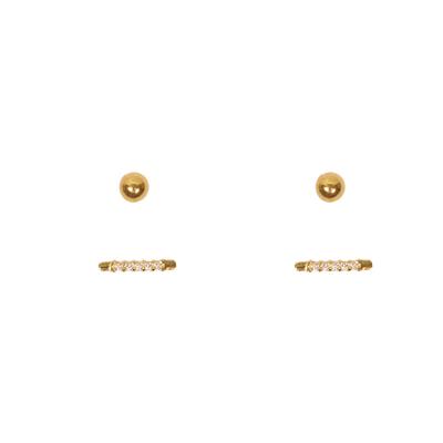 Dagmar Sterling Silver Earring Stud 2 Pack (Gold)