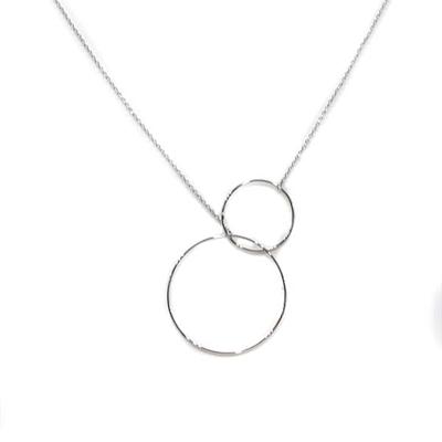 Liviana Double Circle Necklace (Silver)