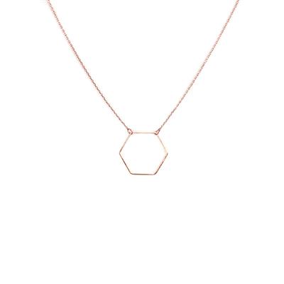 Evi Delicate Hexagon Necklace (Rose Gold)