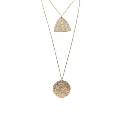 Carmen Textured Two Row Necklace (Gold)