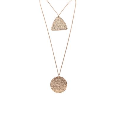 Carmen Textured Two Row Necklace (Rose Gold)