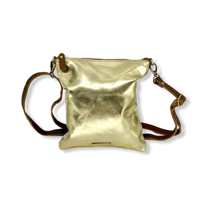 Messenger Bag / Clutch (metallic gold)