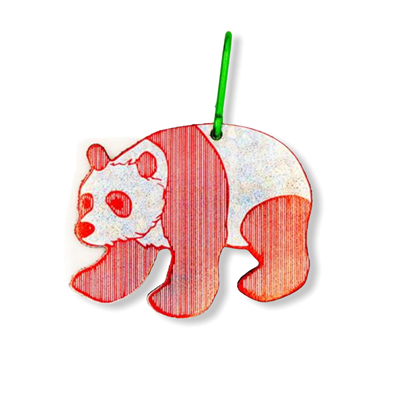 Panda Bag Tag Red/Silver