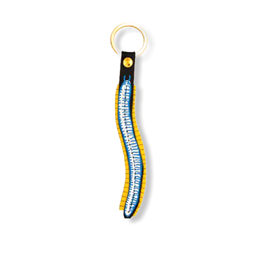 Millipede Key Fob Yellow/Blue