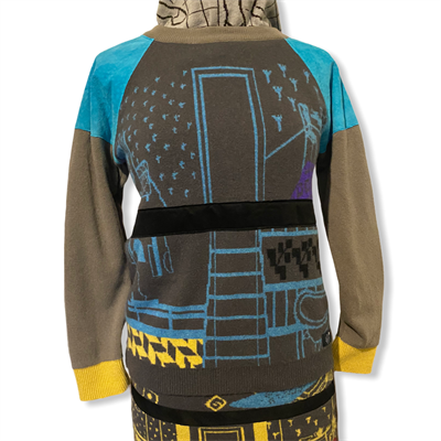 Doll House Sweater (khaki/grey/multi)