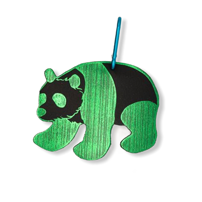 Panda Bag Tag Green