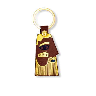 Portrait Key Fob Tan