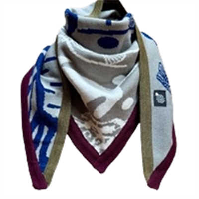 Academic Cat Bandana Scarf - Grey/Blue